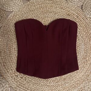Zara Strapless Burgundy Top